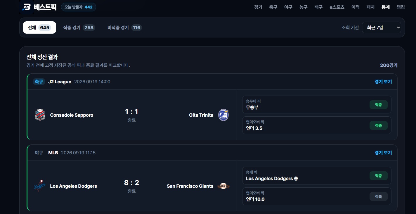 축구 야구 농구 배구 e스포츠 멀티 스포츠 플랫폼