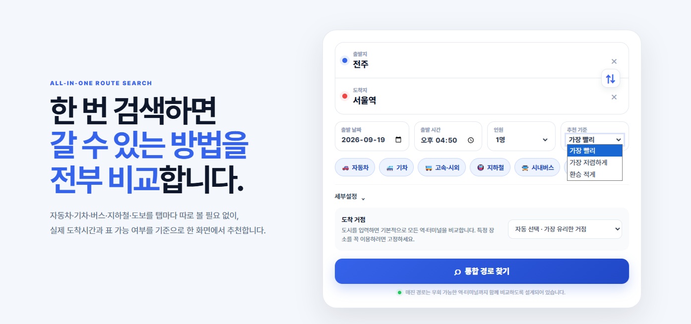 ODsay와 Kakao 연동을 고려한 통합 이동경로 추천 구조